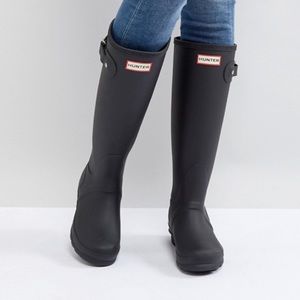NWOB Hunter Black Matte Rain Boots Size 7